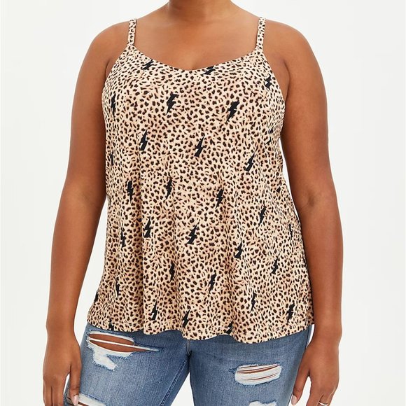 torrid Tops - Torrid Plus Size Leopard Print w/ Lightning Bolts Cami Swing Top NWT